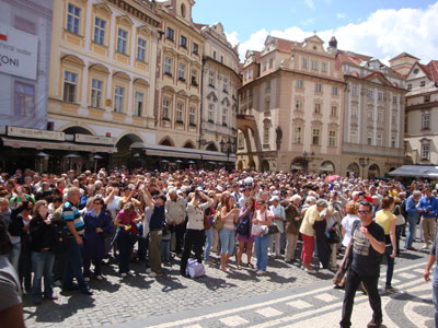 Tourists in Prague