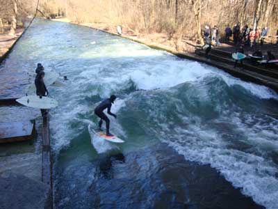 Surfing on the Eisbach