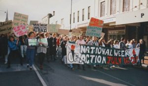 Student protest, Dunedin, 1991