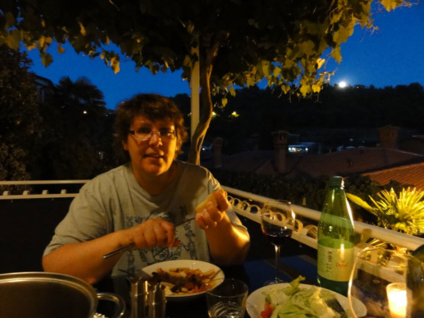 Andy, dinner and the full moon